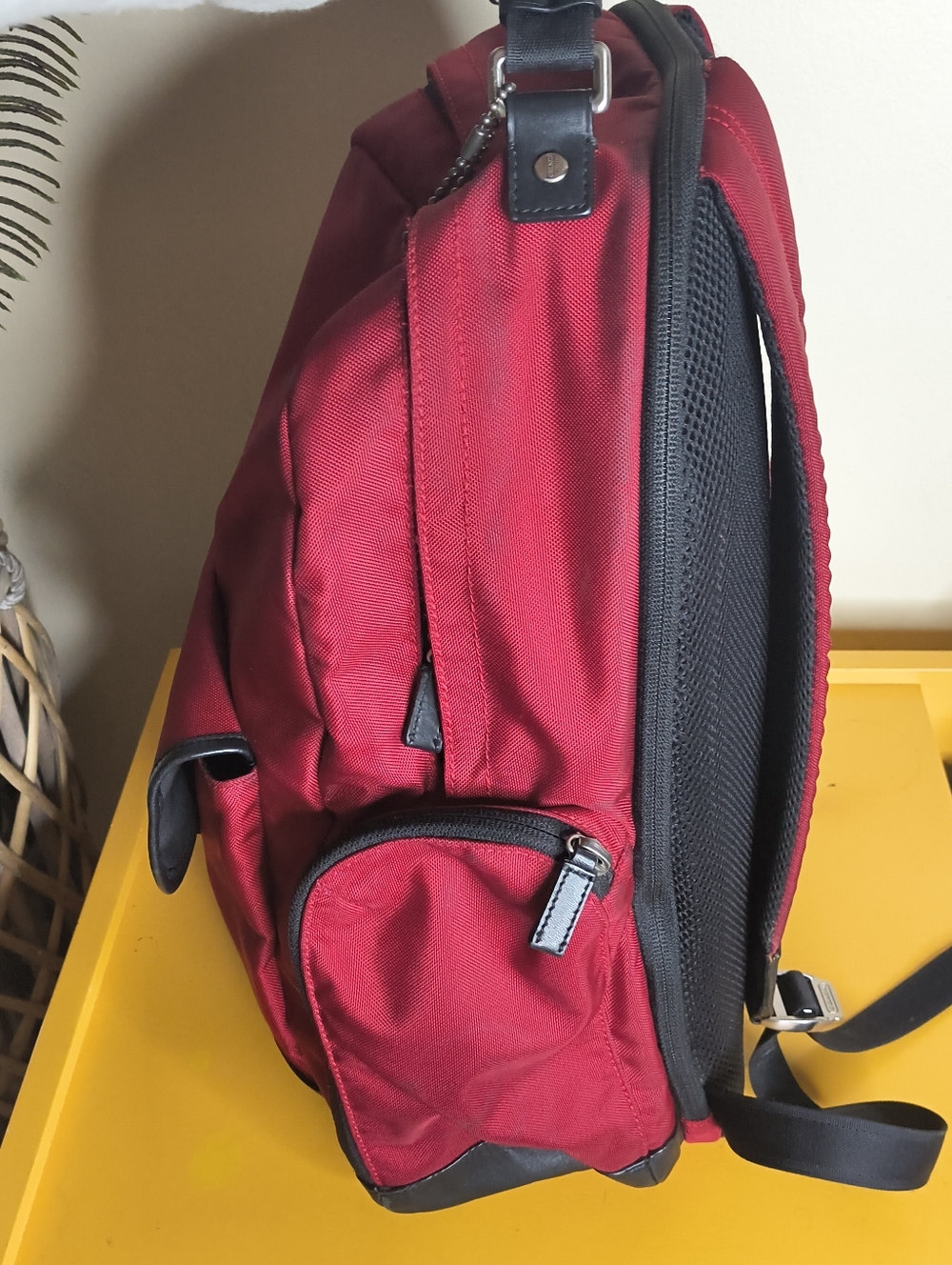 COACH Backpack Red Nylon And Black Trim W/ Silver Hardware- Large- Authentic-EUC - Picture 7 of 12